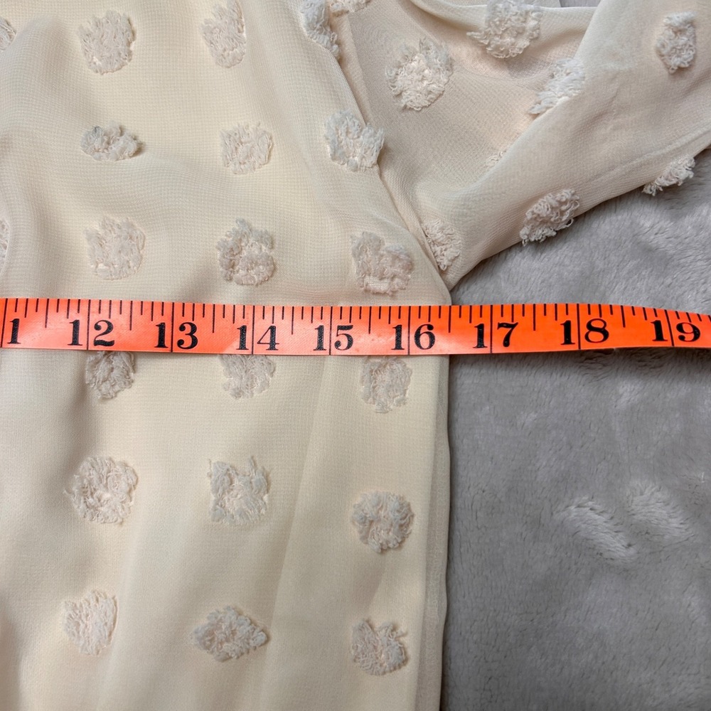 Lulus Lust or Love Dress Size‎ M Cream Embroidered Crochet Lace Sheer Mini Boho - Picture 11 of 12